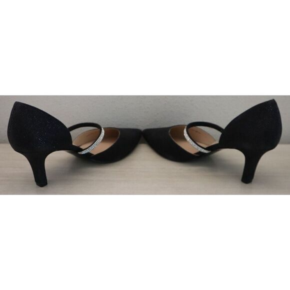 Nina Women Sz 6M Black Textured Metallic Brystol Mid-Heel D'Orsay Pumps - Picture 10 of 10